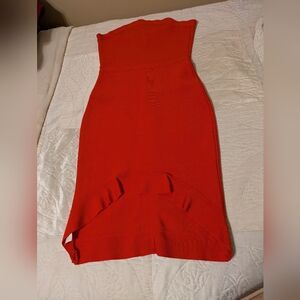 Elegant Red Strapless Dress